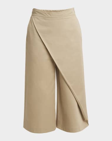 Loewe Cropped Wide-Leg Pants with Draped Detail