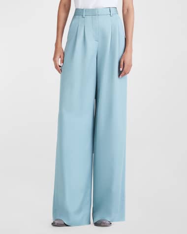 Derek Lam 10 Crosby Joetta High-Rise Wide-Leg Pleated Trousers