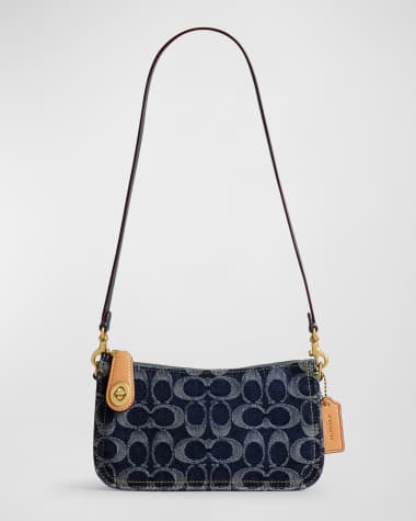 Coach Penn Signature Washed Denim Shoulder Bag