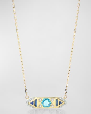 Stevie Wren 18k Honeycomb Gem Inlay Necklace