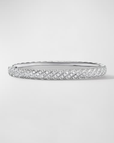 David Yurman Sculpted Cable Bracelet in 18K White Gold, 6mm