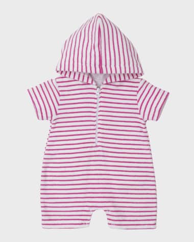 Kissy Kissy Girl's Sea Life Fun Zip-Front Terry Romper, Size 3M-24M