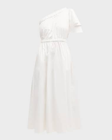 Cynthia Rowley One-Shoulder Cotton Midi Dress