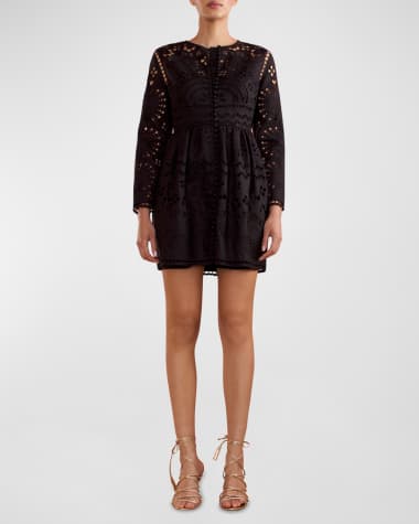 knee length dresses for ladies Cynthia Rowley Black Lace V-Neck Dress Size XS