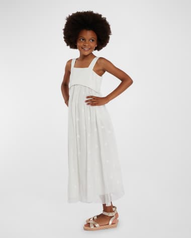 Chloe Girl's Star Embroidered Ceremony Dress, Size 6-12