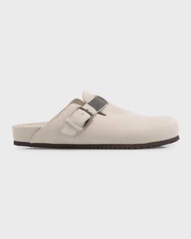 Brunello Cucinelli Suede Monili Buckle Mules
