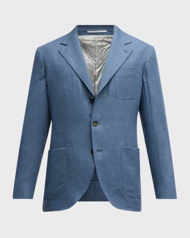 Brunello Cucinelli Men's Linen Two-Button Sport Coat