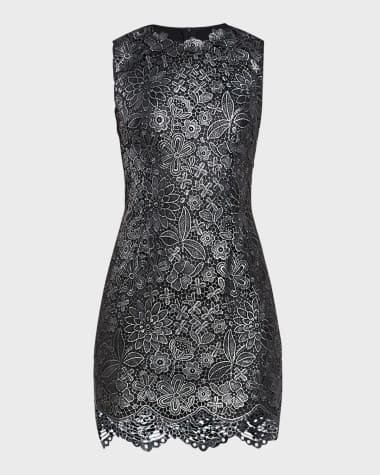 Zac Posen Sleeveless Metallic Lace Mini Dress