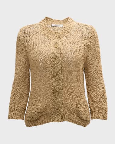 DOROTHEE SCHUMACHER Cotton Love Open-Knit Button-Down Cardigan