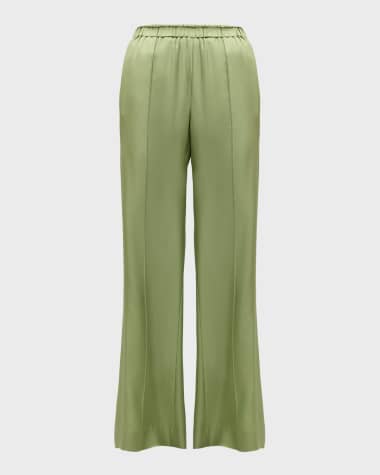 DOROTHEE SCHUMACHER Sensual Coolness High-Rise Silk Twill Pants