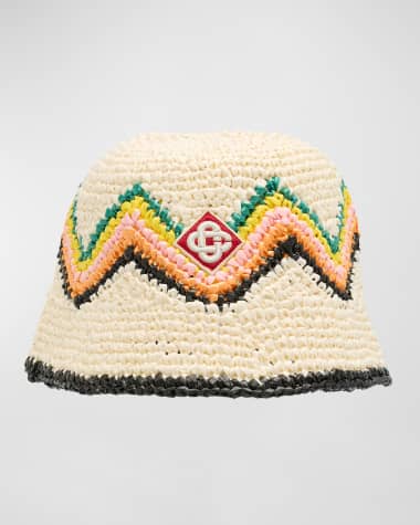 CASABLANCA Men's Raffia Crochet Bucket Hat