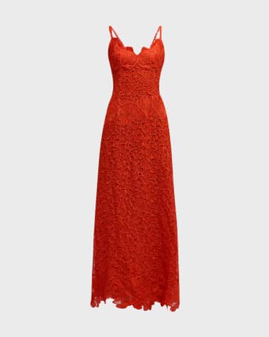 SIMKHAI Phoenix Sleeveless A-Line Lace Maxi Dress