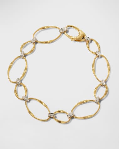 Marco Bicego Marrakech 18K Yellow Gold Diamond Flat Link Bracelet