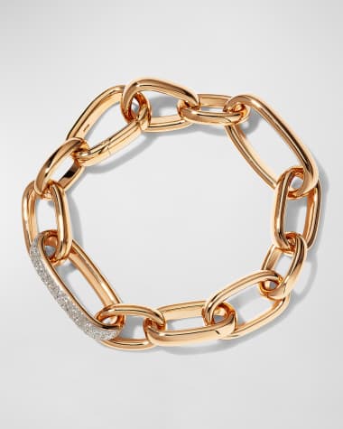 Pomellato 18K Rose Gold Iconica Medium Chain Bracelet with Diamonds
