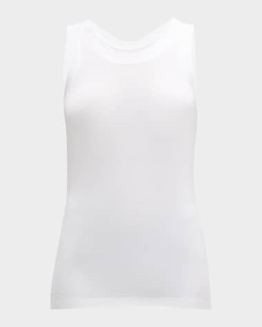 Norma Kamali Racer Sleeveless Stretch Tank Top