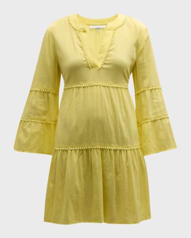 Heidi Klein Clifton Beaches V-Neck Flared-Sleeve Tunic