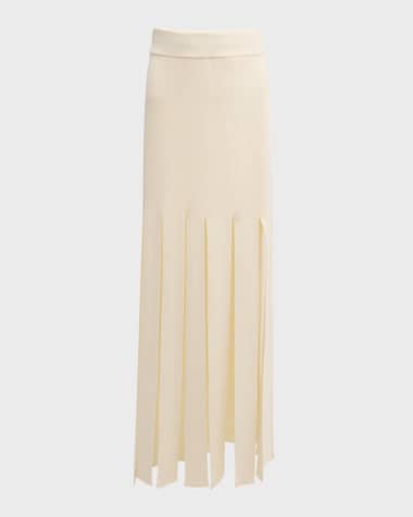 Rosetta Getty Slash Panel Cotton Car Wash Knit Maxi Skirt