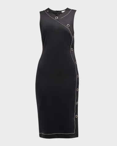 Rosetta Getty Asymmetric Snap Sleeveless Dress