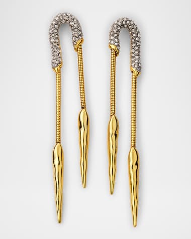 Alexis Bittar Solanales Crystal Chained Spear Earrings