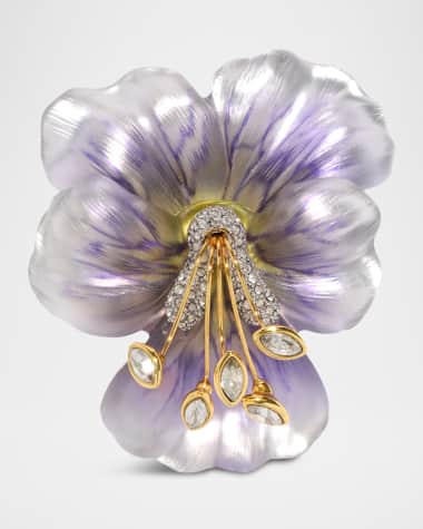 Alexis Bittar Pansy Lucite Crystal Pin