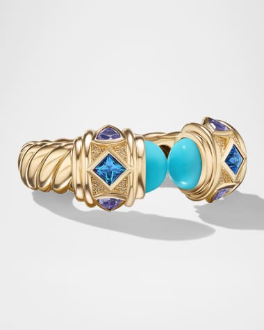 David Yurman Renaissance Ring with Gemstones in 18K Gold. 6.5mm