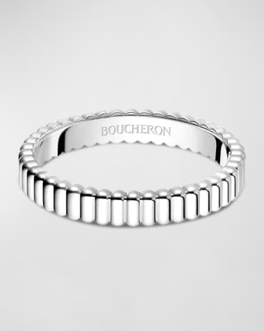 Boucheron Quatre 18K White Gold Grosgrain Band Ring