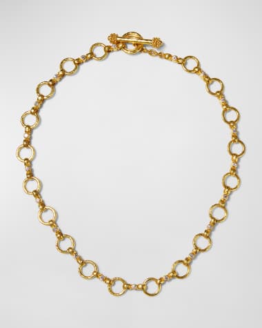 Elizabeth Locke 19k Diamond Celtic Link Necklace