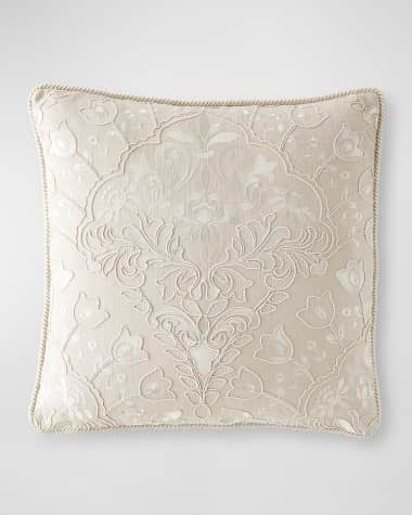 Austin Horn Collection Tulip Embroidered Pillow, 20" Square