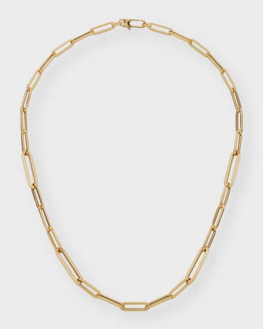 Roberto Coin 17" Paper Clip Chain Necklace in 18k Yellow Gold
