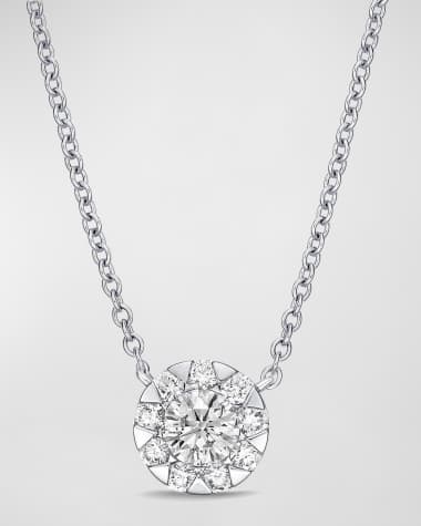 Memoire 18k White Gold Diamond Bouquet Fashion Necklace, 18"L, 0.18tcw