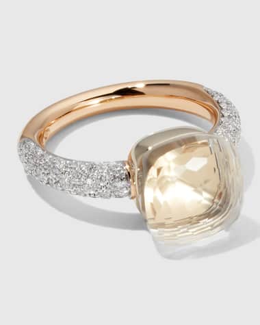 Pomellato Nudo 18K Rose Gold Gemstone and Diamond Ring