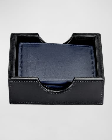 Graphic Image Leather Square Coasters, Set of 4