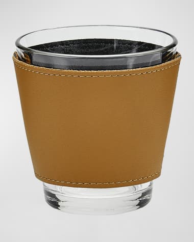 Graphic Image Leather Wrapped Glasses, Set of 2