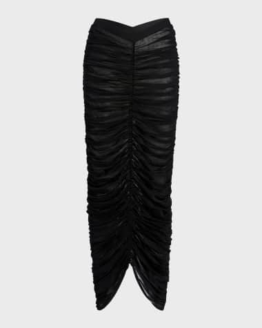 Khaite Laure Ruched Pencil Skirt