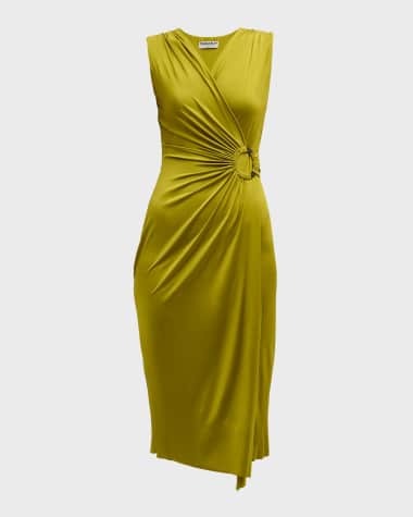 Chiara Boni La Petite Robe Sleeveless Ruched Bodycon Midi Dress