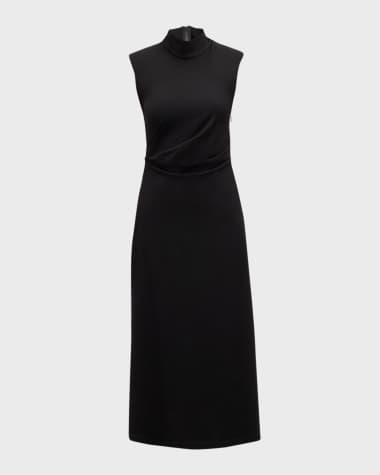 Brunello Cucinelli Couture Jersey Draped Midi Dress