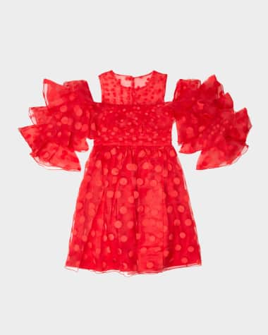Mama Luma Girl's Polka Dot Ruffle Dress, Size 3T-10