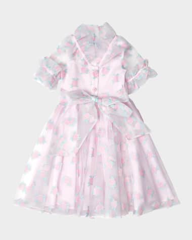 Mama Luma Girl's Peony Blossom Ruffle Dress, Size 3T-10