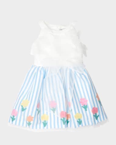 Mama Luma Girl's Azure Garden Dress, Size 3T-10