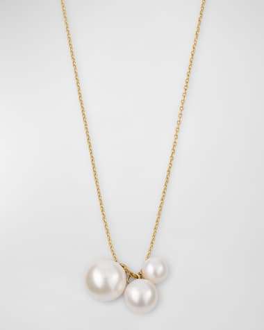 POPPY FINCH Pearl Trio Pendant Necklace