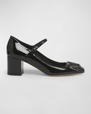Valentino Garavani VLogo Leather Mary Jane Pumps