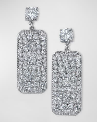 Golconda by Kenneth Jay Lane Multi Size Round Cubic Zirconia Rectangular Drop Earrings
