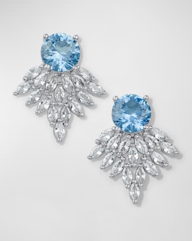 Kenneth Jay Lane Round And Marquise Cluster Cubic Zirconia Drop Earrings, 4tcw