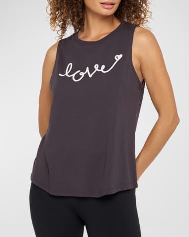 Spiritual Gangster Love Script Jade Muscle Tank