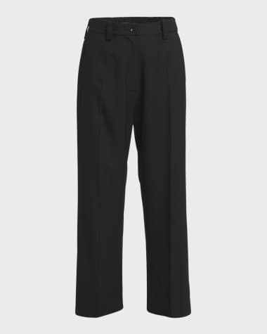 Proenza Schouler Otis High-Rise Straight-Leg Viscose-Wool Pants