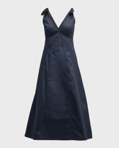 Oroton Lace-Trim Cotton Poplin Midi Dress