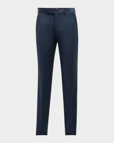 ZEGNA Men's Flat-Front Wool Pants