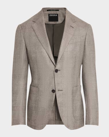ZEGNA Men's Melange Windowpane Sport Coat