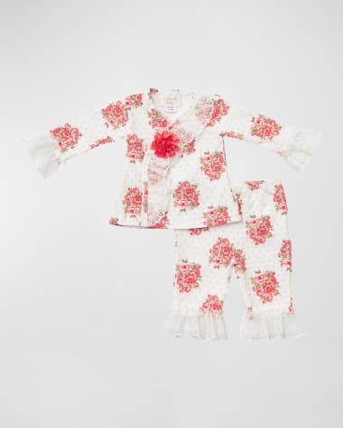 Haute Baby Girl's Perfect Peony Floral-Print Two-Piece Set, Size Newborn-24M