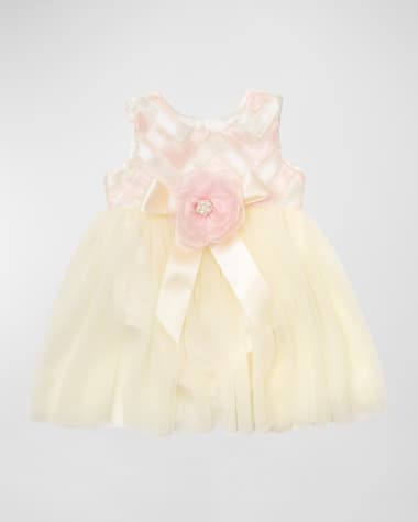 Haute Baby Girl's Zoe's Magic Rosette Bow Diaper Dress, Size 0M-24M
